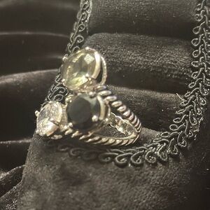 Premier Designs Ring - City Girl Smoky Topaz Silver Tone SZ.6